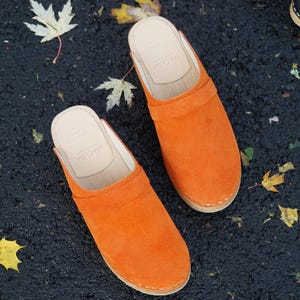 Maguba Clogs / Orange Suede Clog / Swedish Clogs / Berkeley Clog ...