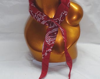 Red Neck cooling ties made from pure bandannas, hydro gel polymer stays cool for days..