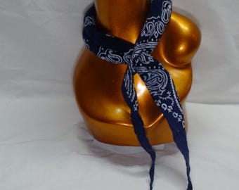 Navy Blue neck cooling ties made from pure bandannas, 8 hydro gel polymer chambers.