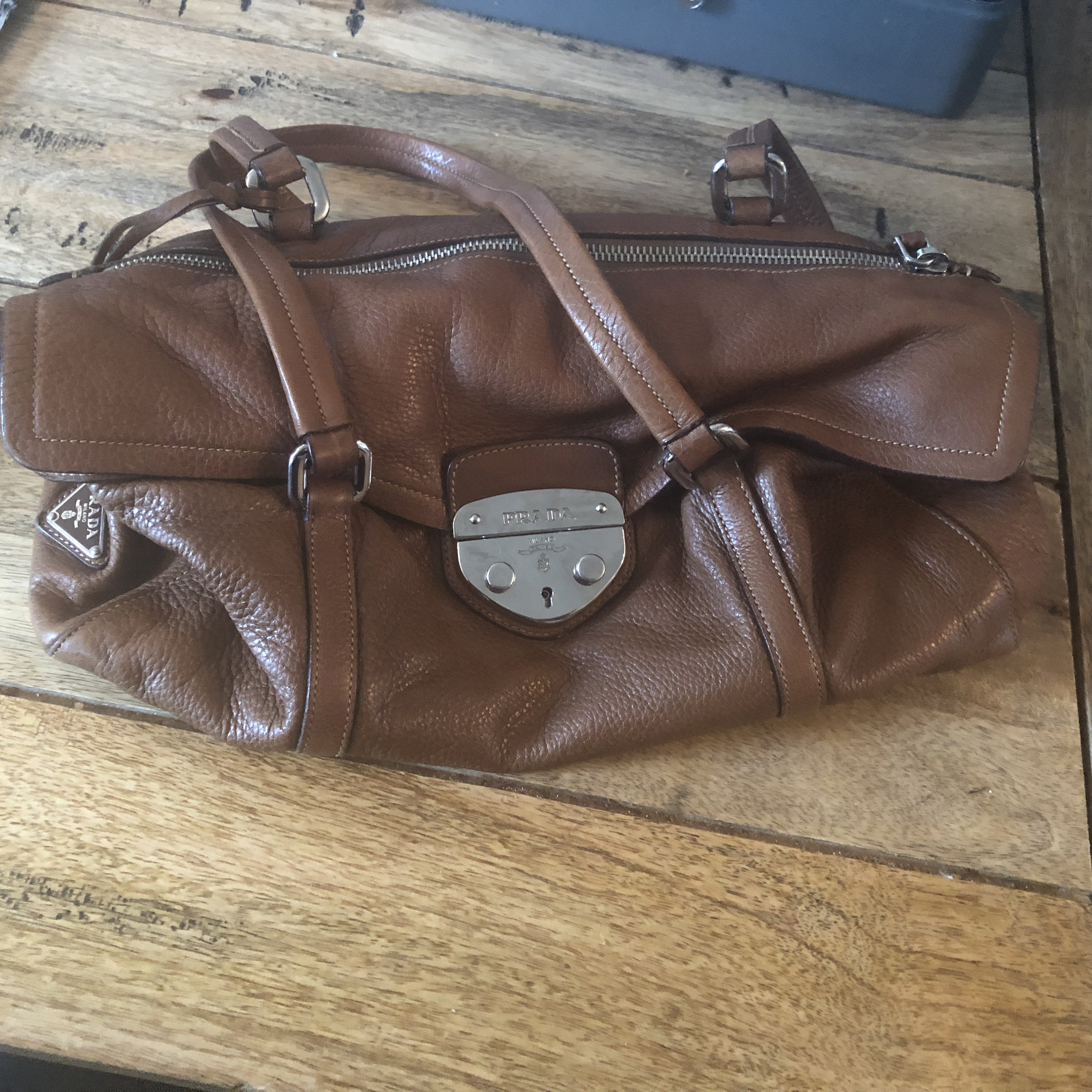 Vintage Leather Push Lock Prada Bag -  Hong Kong