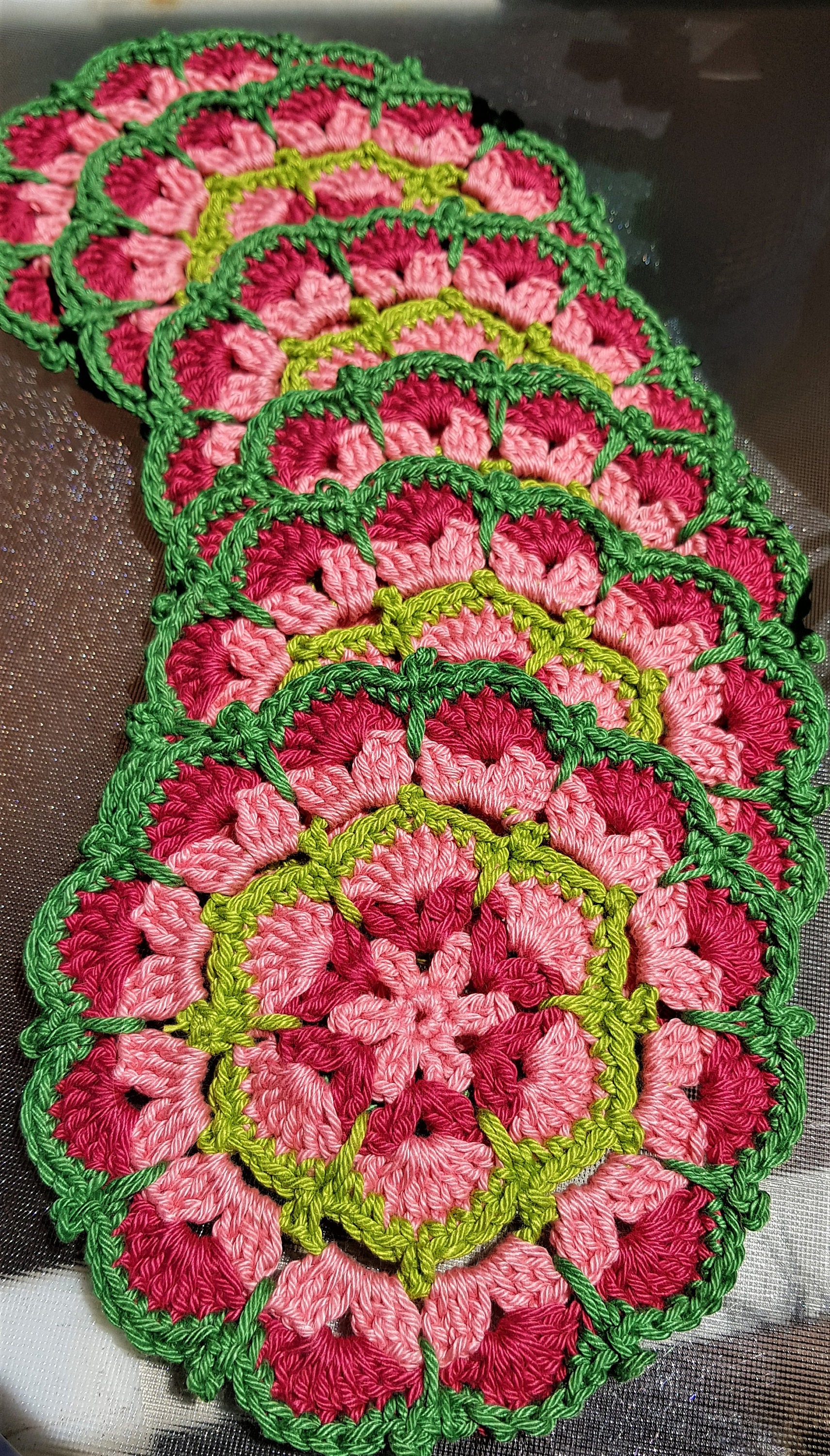 Crochet Coasters set of 6 pieces Etsy