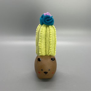 Felt Cactus, Home Decor, Office Decor, Bear Cactus Pot, Cactus Decor, Faux Cactus, Felt Plant, Pin Cushion, Felt Succulent, Faux Succulent