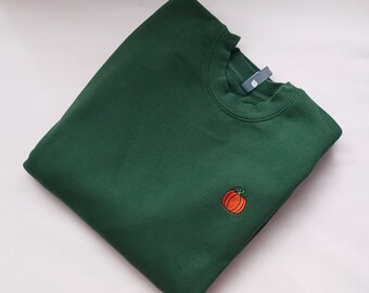 Embroidered Minimalistic Fall Pumpkin Sweatshirt