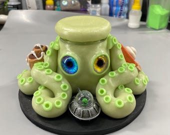Inspired Polymer Pre made Octopus Jar (2oz) (glow in the dark)