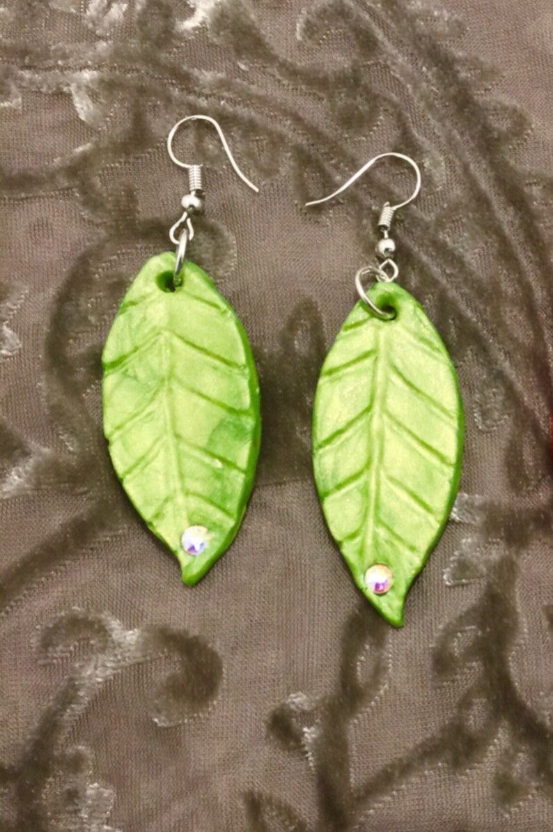 hook earrings Spring Leaf