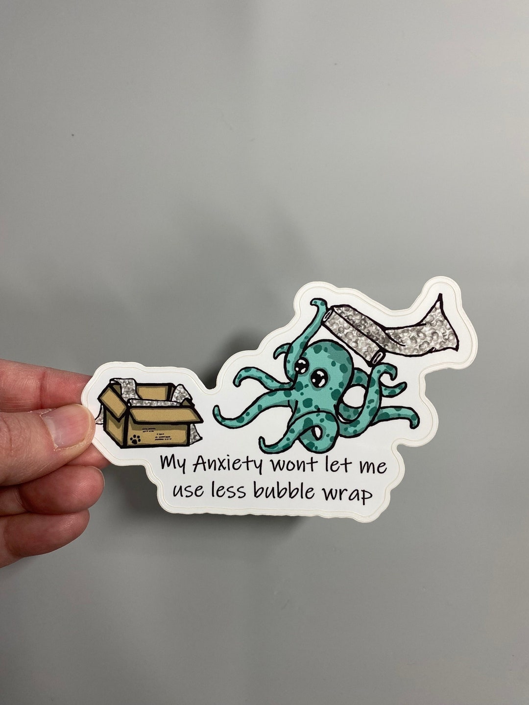 Packing Anxiety Octopus Sticker - Etsy
