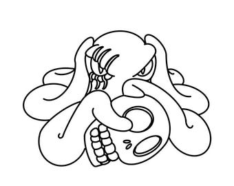 printable coloring page Skull Octopus Download