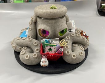 crafter octopus Inspired Polymer pre made Octopus Jar (2oz) .