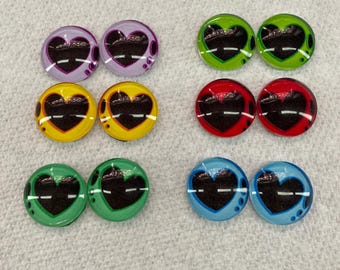 20mm Heart Eyes. 12 individual eyes. 6 sets of eyes