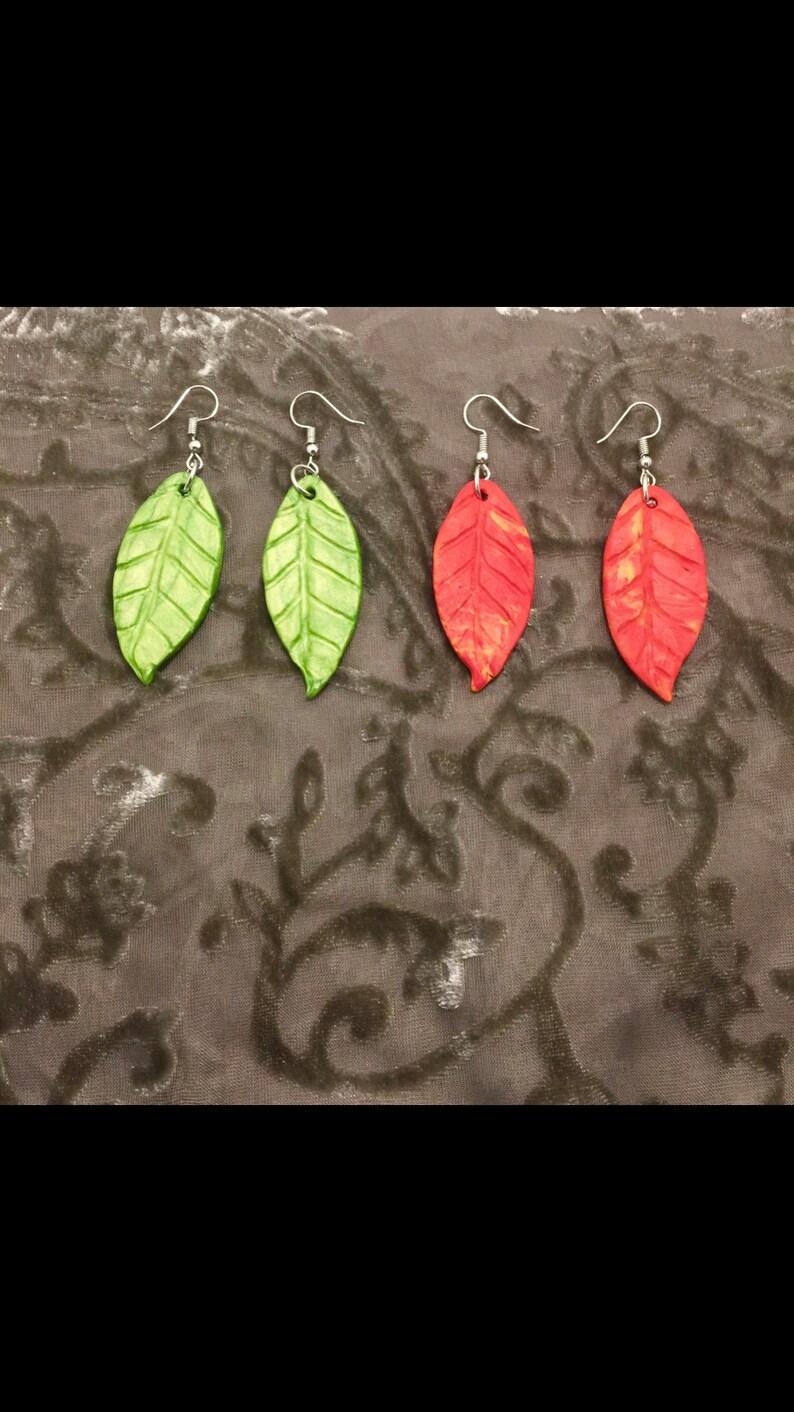 hook earrings Spring Leaf