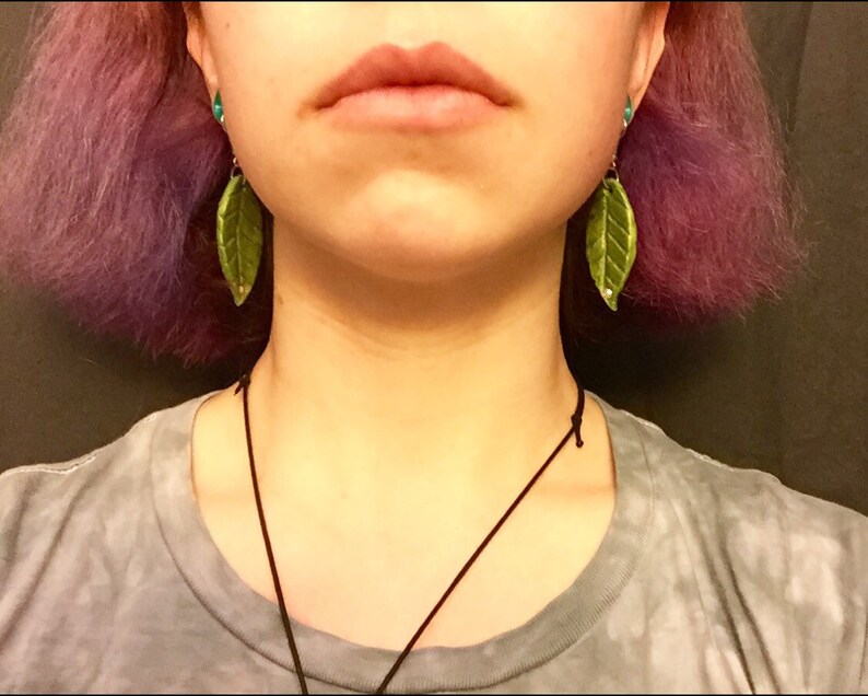 hook earrings Spring Leaf