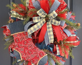 Cowboy Christmas Wreath - Etsy