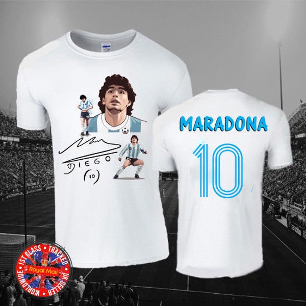 Diego Maradona Argentinië voetbal T-shirt, voetbal, Boca, Napoli, Italië, 10, cadeau-ideeën, volwassenen, kinderen