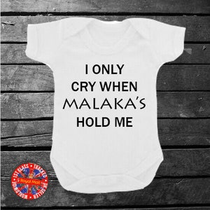 I Only Cry When Malaka's Hold Me - Funny Babygrow Greek Newborn Gift Cute