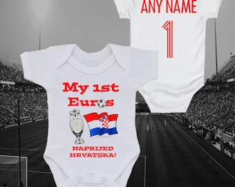 Croatia My First Euros Personalised Football Babygrow Soccer Gift