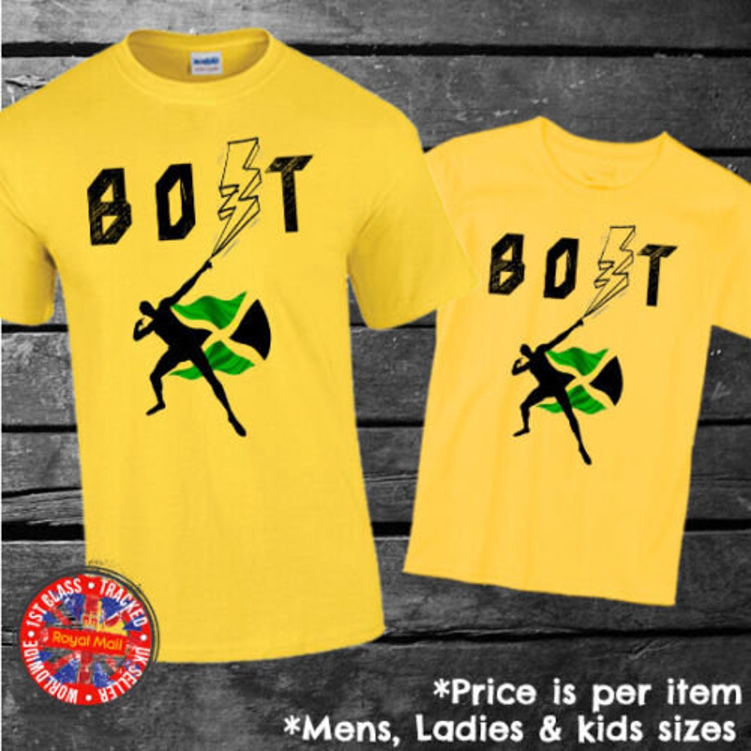 Usain Bolt Jamaica Fan T-shirt Mens Ladies Kids Olympics Athletics - Etsy