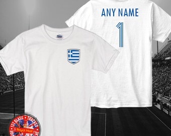 Greece Hellas Kids Personalised Football T-Shirt World Cup Euros