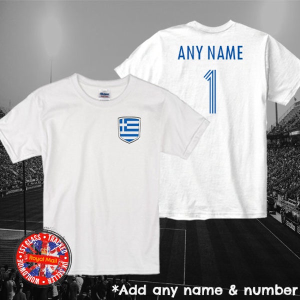 Greece Hellas Kids Personalised Football T-Shirt World Cup Euros