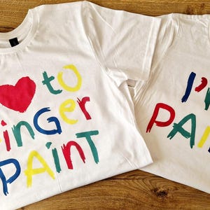フィンガーペイントが大好き - ペイントマッチングTシャツ 面白い結婚式の日 ロマンチックなカップル バレンタインデーのギフト 記念日