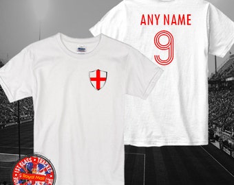 England Kids Retro Personalised Football T-Shirt, Gift Ideas, Girls, Boys, Soccer