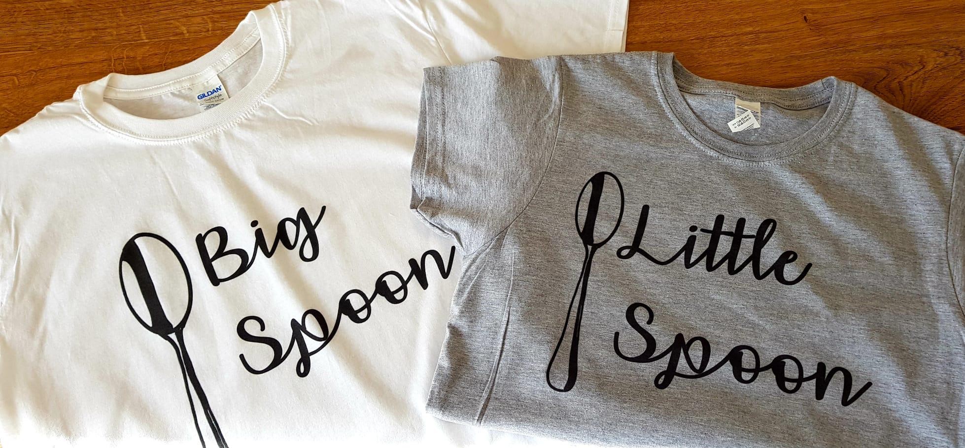 【paragraph】Spoon baby short T-shirt Big Spoon, Little Spoon T-shirt, Matching, Couples, Family