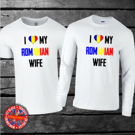 I Love My Romanian Wife Girlfriend T-shirt Short Sleeve Long I Love My Romanian Wife Girlfriend T-shirt Short Sleeve Long image