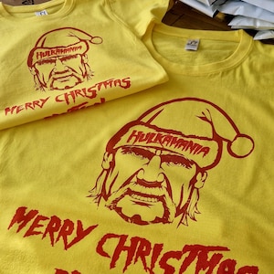 Camiseta Hulk Hogan Hulkamania Fã de Natal Masculino Feminino Wrestling Não Oficial