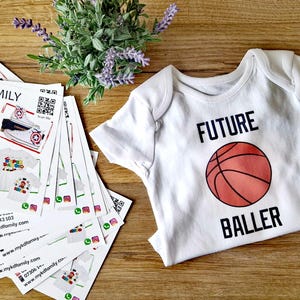 Basketball ""Future Baller"" personalisierter Babygrow Strampler Geschenk