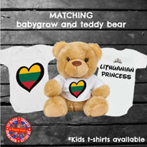 Lithuania Lithuanian Princess Babygrow & Teddy Bear Matching Gift Set 
