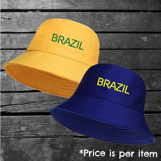 Brasil Hat South America Flag Soccer Yellow Surf Ocean Rio Cap