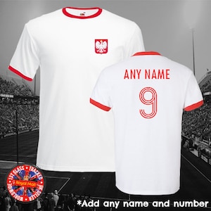 Poland, Polska Football Personalised Ringer T-shirt, Soccer, Gift Ideas, Fans, Unisex