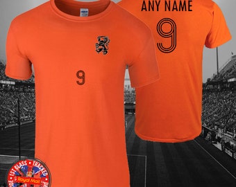 Nederland, Holland voetbal gepersonaliseerd Ringer T-shirt, voetbal, cadeau-ideeën, Fans, Unisex