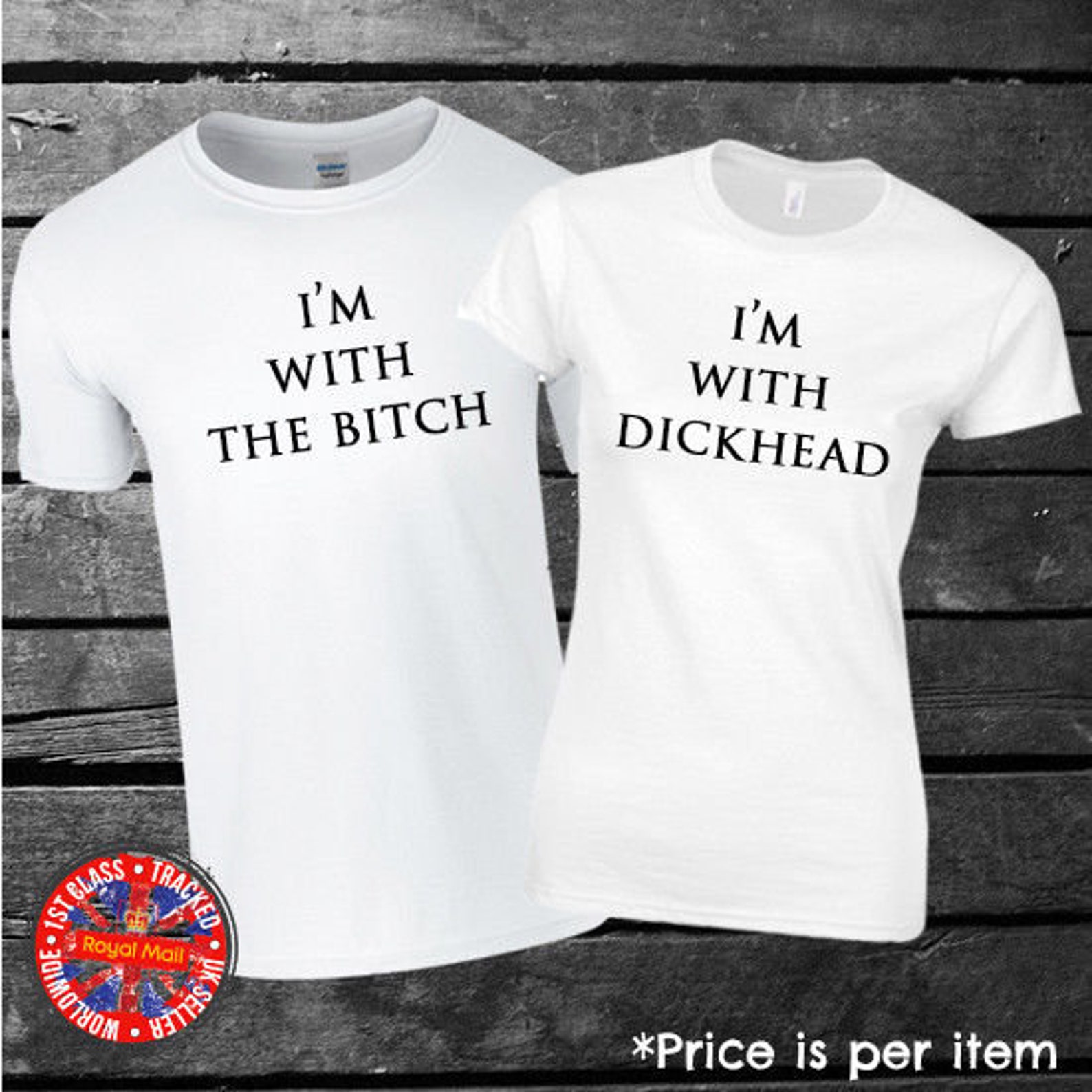 Funny Matching Tshirt Set Bitch Dickhead. Couples Family Etsy