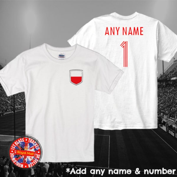 Poland, Polska Retro Personalised Football T-Shirt