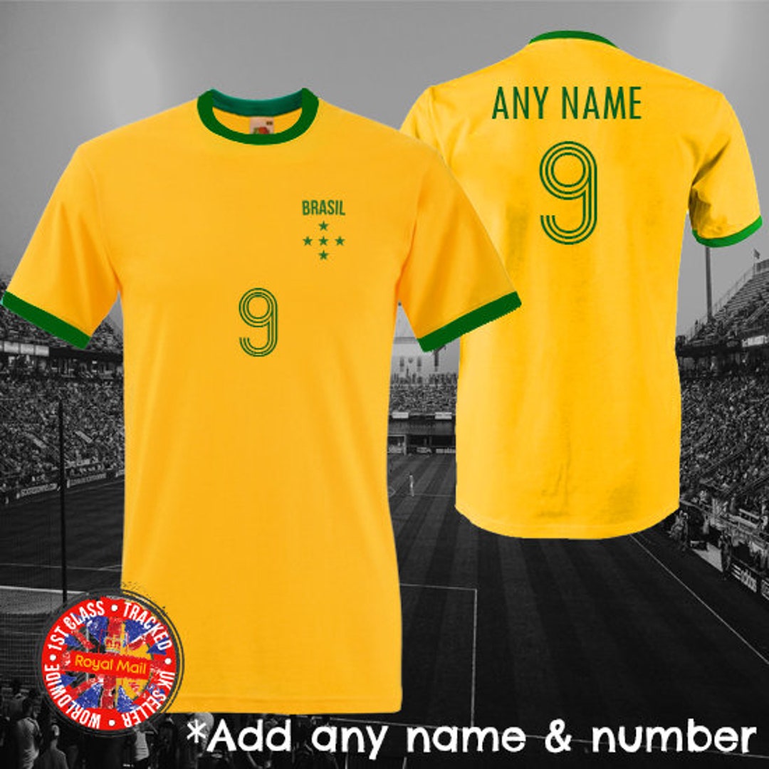 Brasil Brasil Fútbol camiseta personalizada Ringer, Fútbol, Ideas de  regalo, Aficionados, Unisex -  España