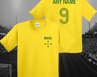 Fútbol personalizado de Brasil Camiseta para niños