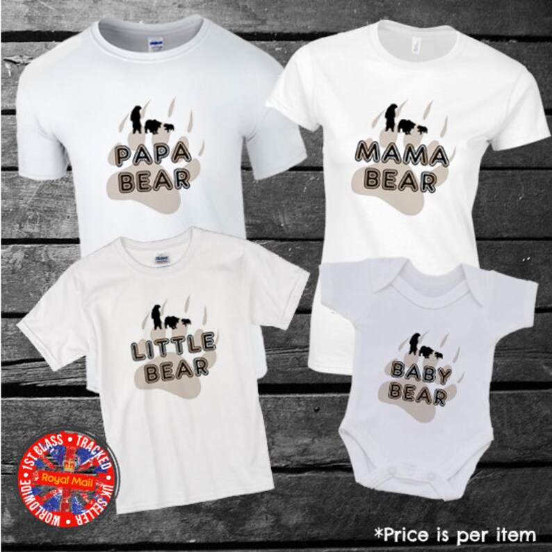 Papa Bear Mama Bear Little Bear Baby Bear Matching Family Etsy