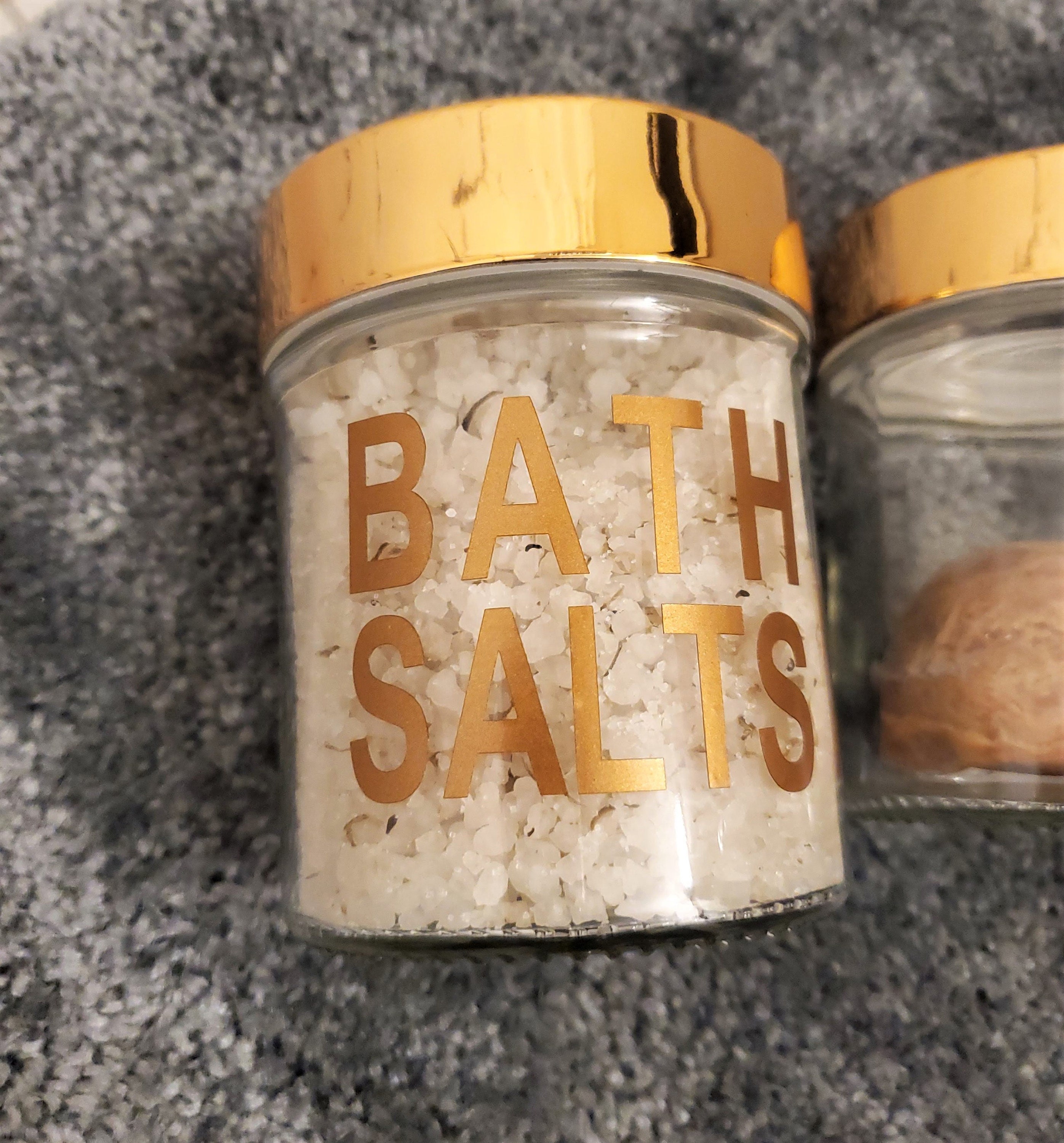 Small Glass Jars with Copper Lids Bath Salts and Bath Bomb Etsy