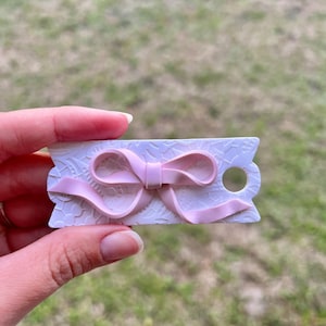 Coquette Bow Clay Tumbler Toppers, Clay 30oz and 40oz Tags for Stanley Cups, Summer Cup Toppers, Stanley Cup Accessories