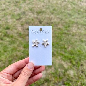 Starfish Studs, Beach Themed Clay Earrings, Summer Earrings, Polymer Clay Studs