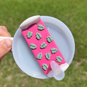 Plant Leaves Clay Tumbler Toppers, Clay 30oz and 40oz Tags for Stanley Cups, Summer Cup Toppers, Stanley Cup Accessories