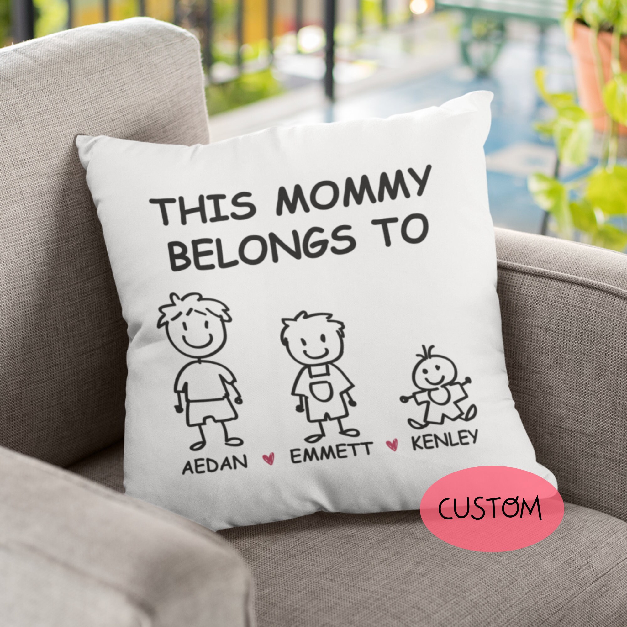 Custom Mommy Pillow Mommy Pillow Case Personalized Mom Gift Etsy