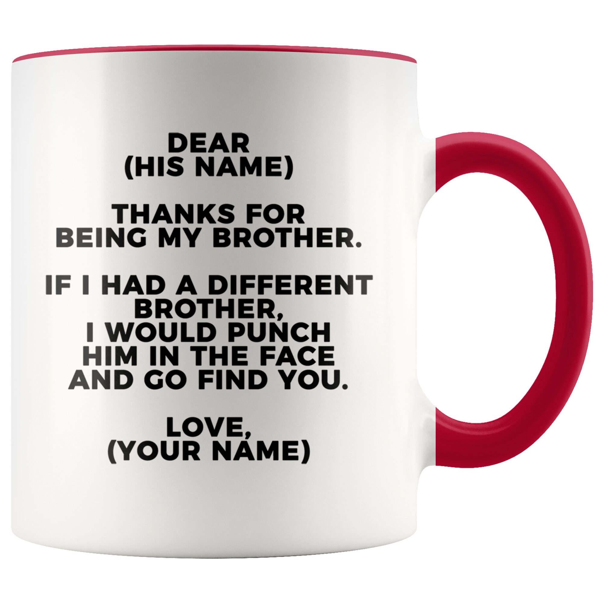 Custom Brother Mug Personalized Gift For Brother Brother Etsy