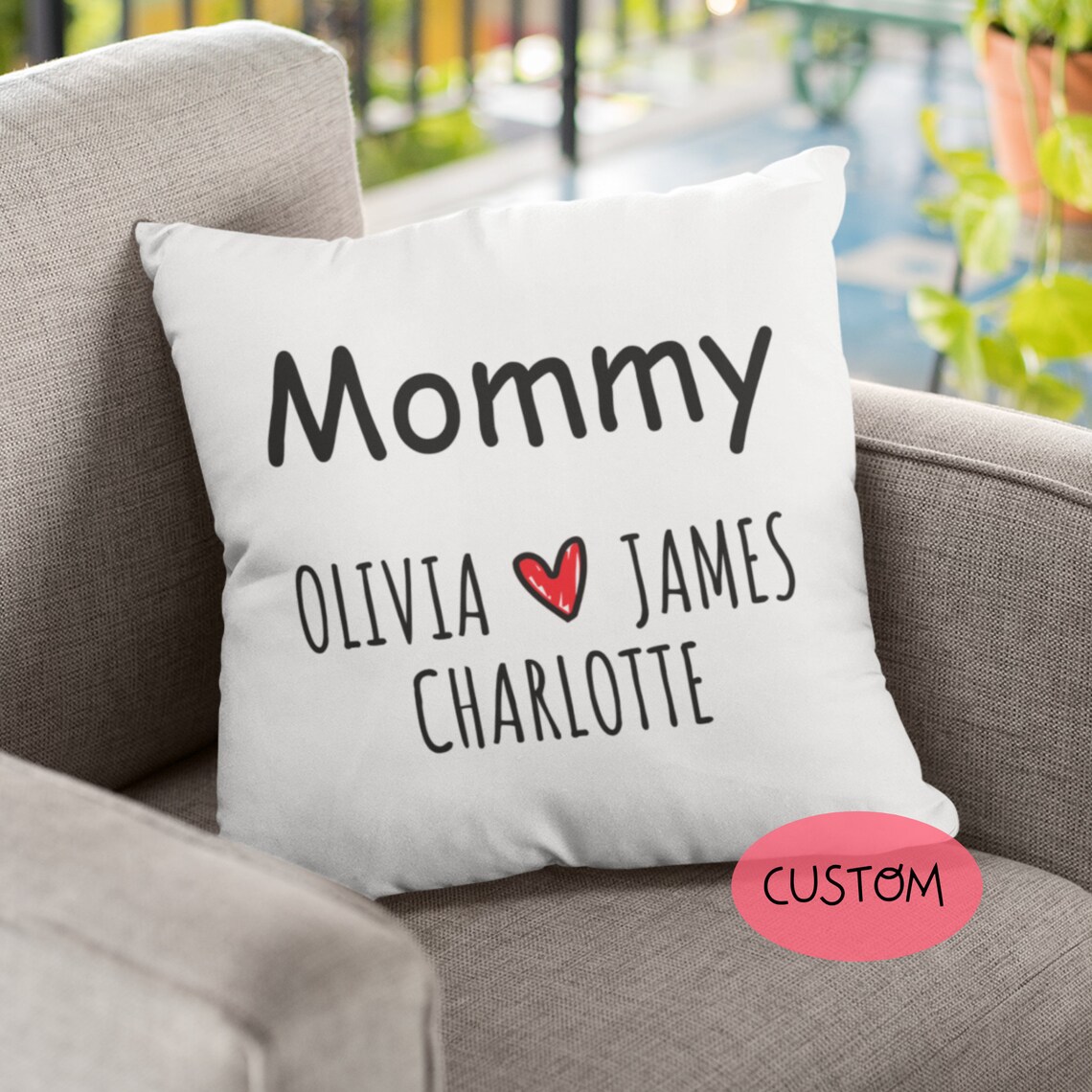 Custom Mommy Pillow Mommy Pillow Case Personalized Mom Gift Etsy