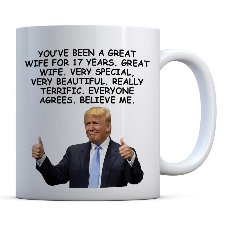 17th Anniversary Funny Trump Gift Coffee Mug For Wife 17th | Etsy