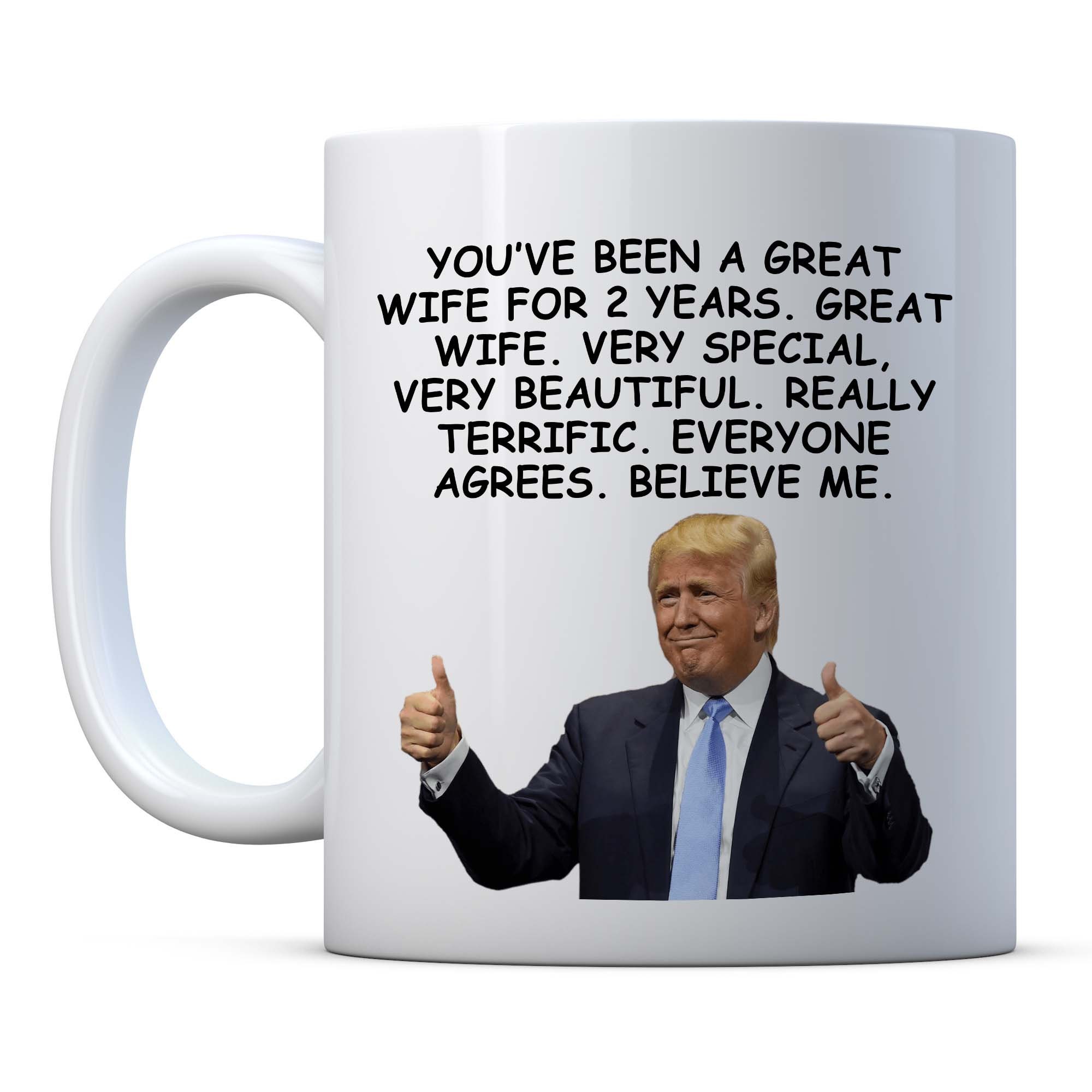 2nd Anniversary Funny Trump Gift Coffee Mug For Wife 2nd | Etsy