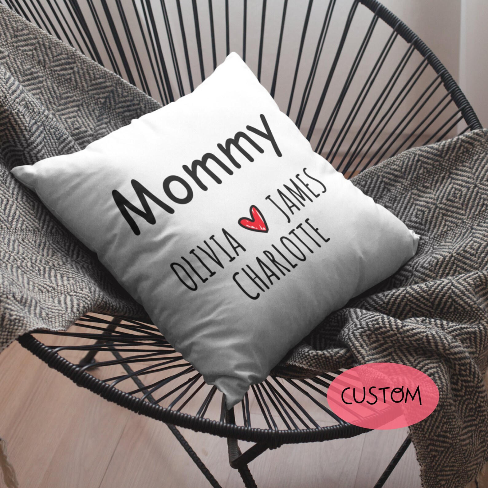 Custom Mommy Pillow Mommy Pillow Case Personalized Mom Gift Etsy