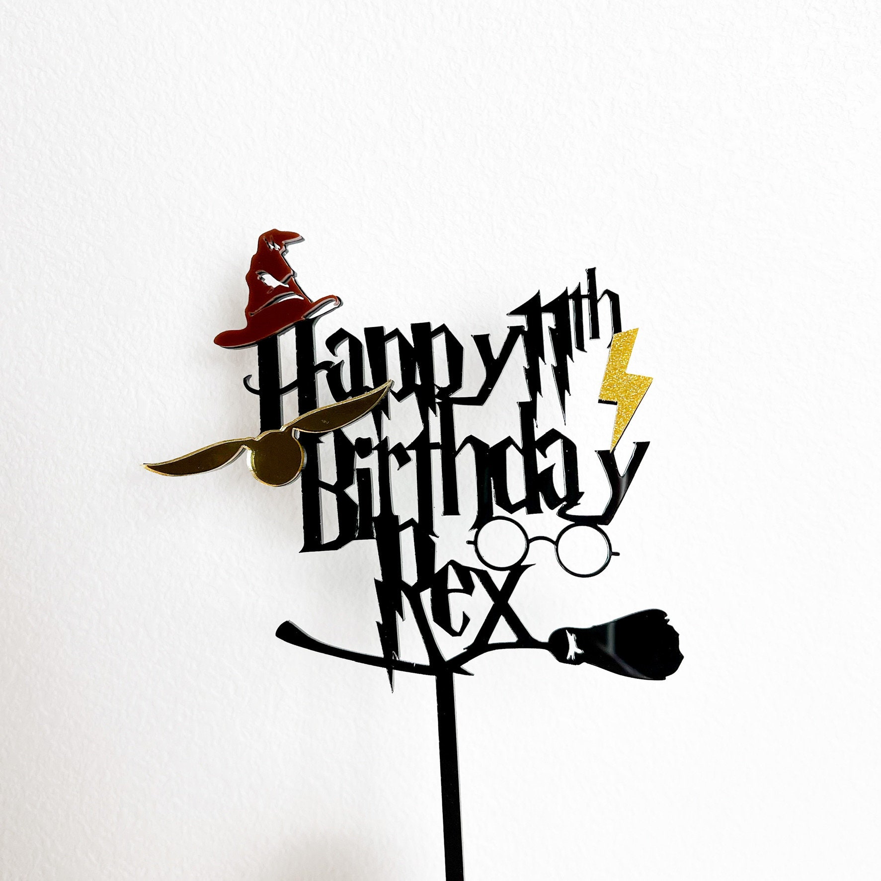 Harry Potter themed cake topper / Personalised Harry Potter themed cake  topper package / Name & Age Harry Potter themed cake topper package