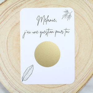 Carte à gratter témoin - Demande témoin - Annonce mariage - Demoiselle d'honneur - Garçon d'honneur - Question surprise