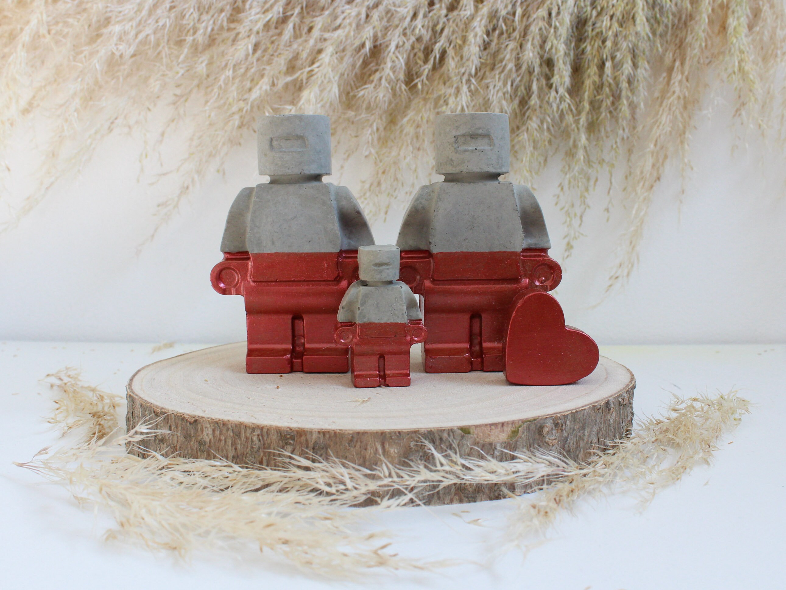 Robots en Béton - Cadeau Couple Famille Nouveau Né Naissance Personnalisé Noël Personnalisé